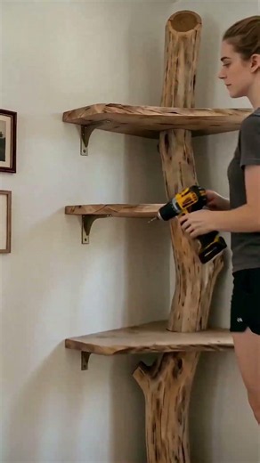 From a simple tree trunk to a cozy statement piece #diy #woodworking #diyproject