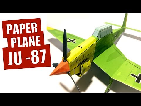 Paper plane model Ju 87 Stuka papercraft DIY Paper airplane model WW2 aircraft