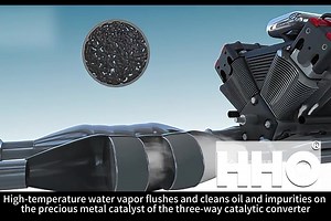 The HHO carbon cleaner machine 6.0 produces hydrogen gas through water electrolysis. The hydrogen mixes with intake air, enters the cylinder, and burns. The high-temperature hydrogen chemically reacts with carbon, converting it to CO and CO2 which is expelled. This cleans and decarbonizes the engine. #HHOcarboncleaner #electrolysis #hydrogen #decarbonization #enginecleaning #carboncleaning | Engine Carbon Clean