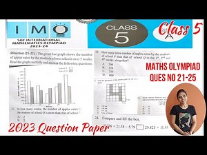 IMO 2023 Class 5 Question Paper SET A- Ques No 21-25 | Class 5 Math Olympiad Question Paper