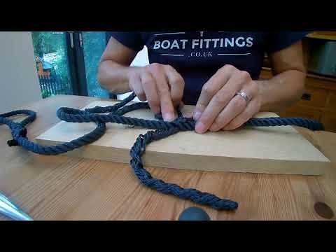Splicing a loop into a 3-strand polyester rope, using a Marlin Spike. Simple to follow guide.