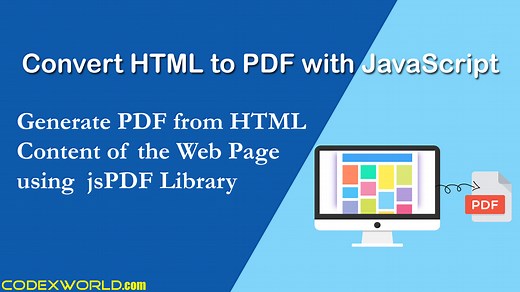 Convert HTML to PDF using JavaScript - CodexWorld