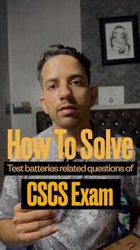 How to solve chapter 13 Question in CSCS exam #cscsexam #cscs