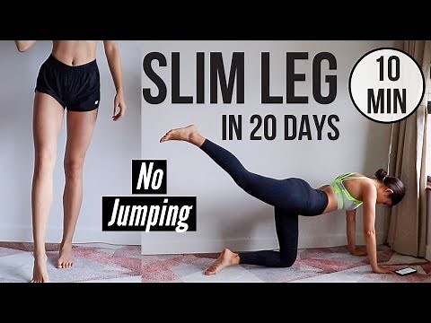 SLIM LEGS IN 20 DAYS! 10 min No Jumping Quiet Home Workout ~ Emi