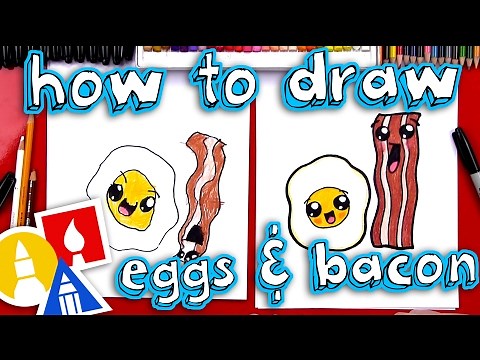 How To Draw Cute Eggs And Bacon
