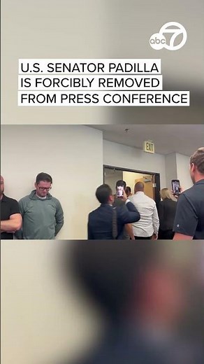 BREAKING NEWS U.S. SENATOR PADILLA IS FORCIBLY REMOVED FORM PRESS CONFERENCE