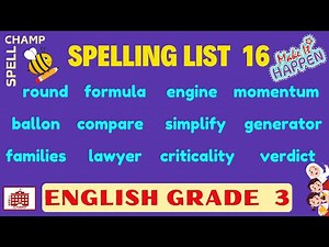 English Grade 3 Spelling List 16
