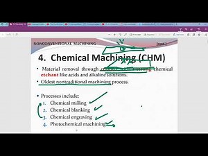 nontraditional machining Chemical Machining CHM