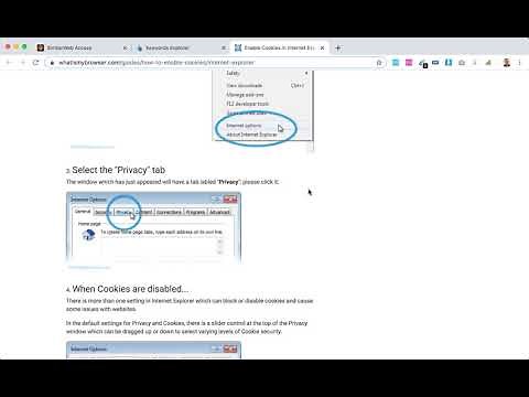 How to ENABLE COOKIES on INTERNET EXPLORER?
