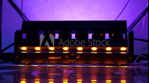 flashing led spinning panel. flashing lights for stage lighting. slow motion