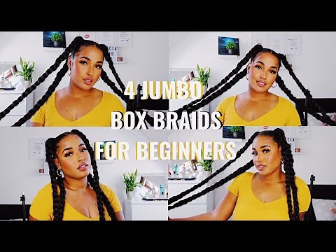 4 extra Jumbo Box Braids For Beginners | Patricia Bento