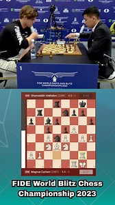Watch the final.mwnst fo the game between GM Magnus Carlsen and GM Shamshiddin Vokhidov form round 6 of FIDE World Blitz Championshipn 2023 #fyp #chess #endgame #chesslegend | Bisakol Chess Vlog