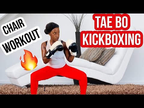Tae Bo Chair Cardio Kickboxing Workout { Easy on Knees) Total Body Burn