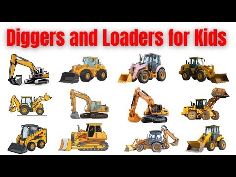 Diggers and Loaders for Kids | Construction Vehicles Facts | Educational Learning Video for Children