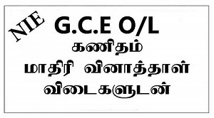 NIE Grade 11 Maths Model Papers Tamil Medium - e-Kalvi