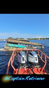 30K views · 2.7K reactions | Pontoon houseboat sunk during hurricane Milton, and possible tornado capsized and took the house off the boat! Righting the boat, recycling the aluminum, and disposing of the damaged structure that was blocking the waterway! #captainretriever #boating #pontoon #work #fails #boatlife #houseboat #trashed #hurricane #milton | Captain Retriever | Facebook