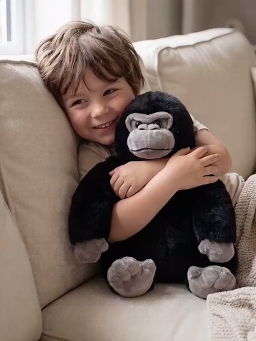 WEIGEDU Black Gorilla Stuffed Animals, Gorilla Apes Plush Toys for Boy Girl Kids Birthday, 12 inches
