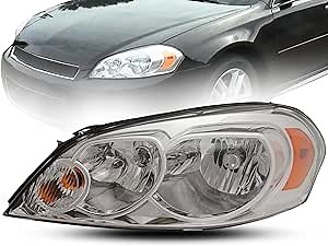 ALLIGATOR AUTO LIGHTS Replacement For Chevrolet 2006-2013 Impala, 2014-2016 Impala Limited, 2006-2007 Monte Carlo Left/Driver Side Halogen Headlight