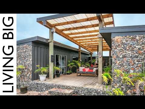 Twin 40ft Shipping Containers Transformed Into Rustic Off-Grid Paradise