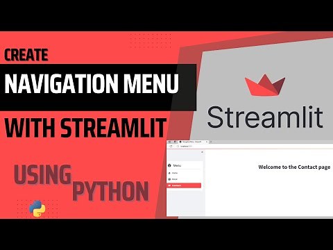 How To Create A Sidebar Navigation Menu In Streamlit