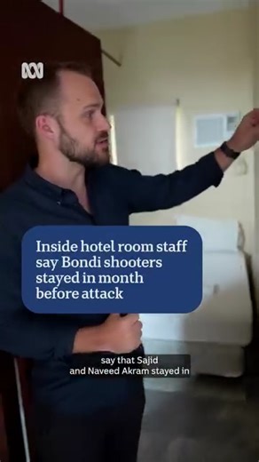 94K views · 288 reactions |  Inside the hotel room staff say the Bondi terror attackers stayed for most of November in Davao, Philippines.  via ABC News by Indonesia correspondent Timothy Swanston Full story: https://ab.co/3N7wGbX Get the news that matters to you straight from the source. Download the ABC NEWS app: https://ab.co/abcnewsapp  Published at 9:45am AEDT, December 19, 2025 | ABC News | Facebook