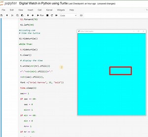 Day 3 : Digital Watch in Python using Turtle | Python Coding