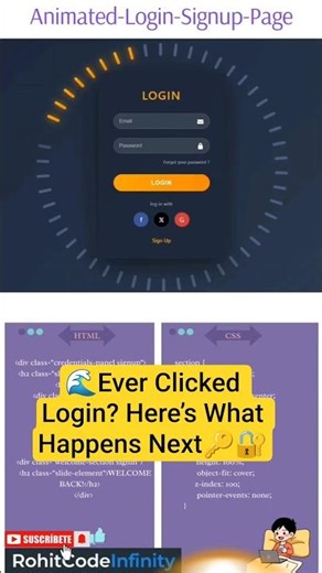 Animated Moving Circular Motion Login Page Using HTML CSS JavaScript #viral#viralvideo #viralshorts