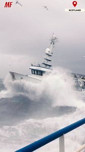 Fishing Trawler Tossed Around Like a Toy in Rough Seas and Massive Waves. Scottish fishing vessels Audacious facing rough seas and massive waves in the North Atlantic off the coast of Scotland. It's rare to film them during conditions like this. #ship #storms #sea #sealife #waves #captain #viralreels #viralvideo #viral #ocean | MonthlyFails