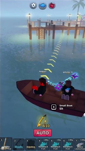 Trolling my friend in Roblox fish it 😂 #shorts