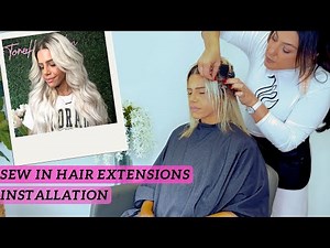 Sew in Hair Extensions Installation using The Swan Method