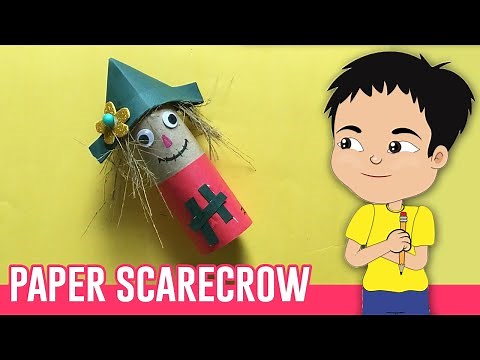 How To Make a Scarecrow With Paper | DIY Kids Scarecrow Craft