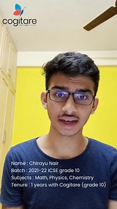 Chirayu Nair recently completed his ICSE grade 10 exam, batch of...