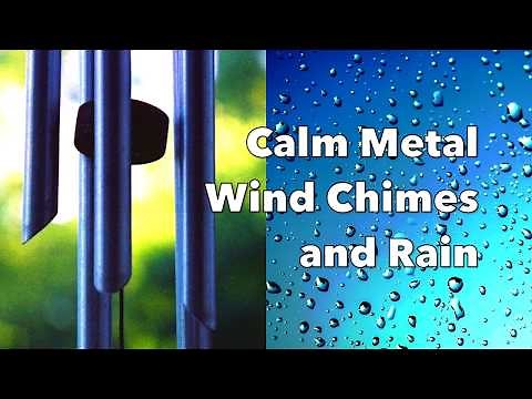 Calm Metal Wind Chimes and Rain | Relaxation Sounds | 10 hours