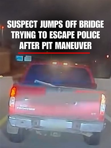 WATCH: Bodycam footage shows the moments a suspect attempted to flee police during a high-speed chase. After a PIT maneuver stops the suspect’s vehicle, he exits and jumps off the roadway — minutes later, he was captured by officers with the Kansas City, Missouri, Police Department.