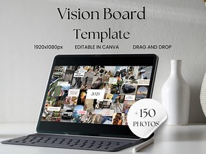 2025 Vision Board Template: Editable Canva Mood Board (digital Download) - Etsy