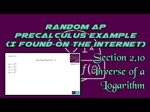 AP Precalculus Section 2.10 Example: Find the Inverse of a Log of a Log of a Log