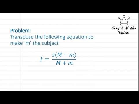 Step by Step Maths: Transposition of Formulas