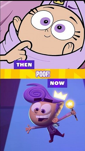 Poof THEN vs. NOW! ✨💜 | Fairly OddParents #shorts