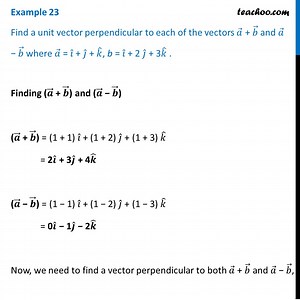 Example 23 - Find a unit vector perpendicular to a   b, a - b