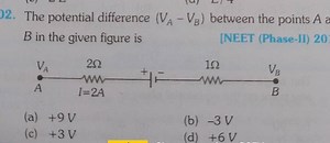 O2. The potential difference (VA​−VB​) between the points A a B... | Filo
