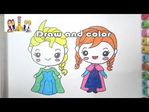 How to Draw Elsa and Anna | Easy drawing for kids (Disney Frozen)