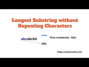 Longest Substring without Repeating Characters - Java code with Explanation