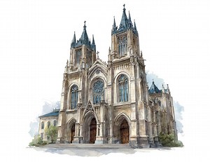 Watercolor Gothic Cathedral PNG Clipart, 12x Church Architecture Clip Art Set, Printable Spiritual Art, Transparent PNG, Digital Download - Etsy