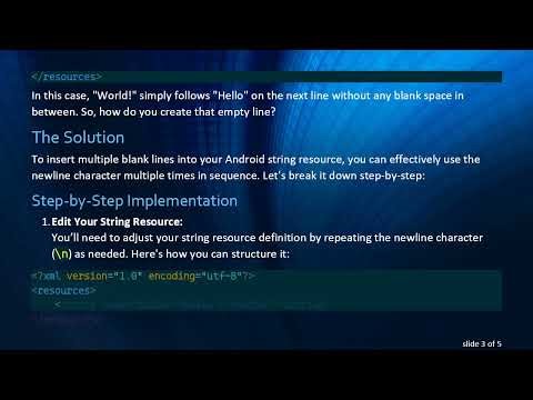 How to Create Multiple Blank Lines in Android String Resources