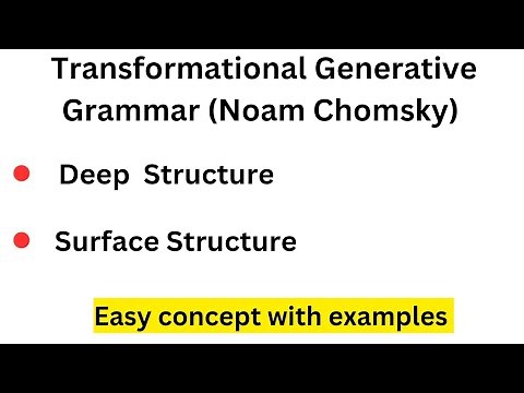Transformational Generative Grammar|Deep structure|Surface structure|Noam Chomsky #linguistics
