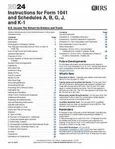 2024 Form IRS Instruction 1041 Fill Online, Printable, Fillable, Blank - pdfFiller