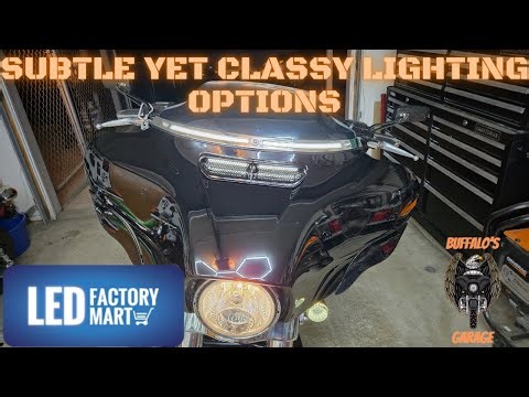 Adding some subtle front end lighting from LED Factory Mart to a buddy's Street Glide