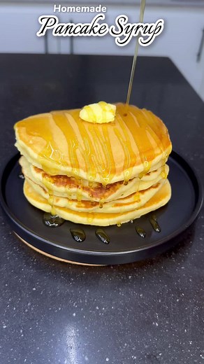 Homemade pancakes syrup with just 3 main ingredients. Store bought pancake syrup now cost about 10k. Hope you found this video useful please like and drop a comment 💖 Ingredients 1/2cup white sugar 1/2cup brown sugar 1cup of water 1/4cup of corn syrup or glucose liquid A pinch of salt 1 Teaspoon butter 1 Teaspoon vanilla flavor or any flavor you like Tips: -Use a heavy bottom non stick pot my caraway sauce pan works perfectly for this.. Here’s a link to order one https://ap.carawayhome.com/abdu