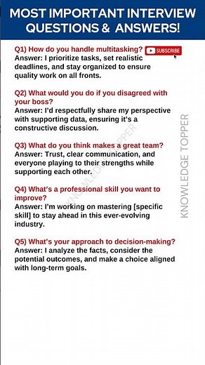 5 Most Common Job Interview Questions and Answers