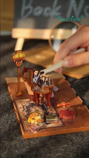 TONECHEER 3D Wooden Puzzle DIY Book Nook Kit (Violin Detective Agency)